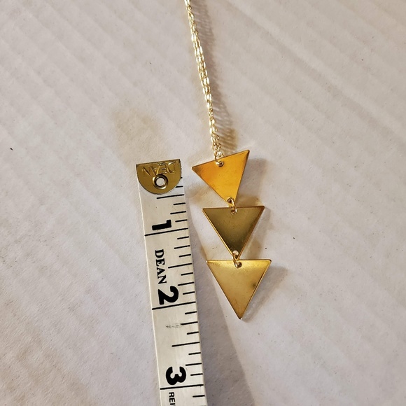 Gold Three Triangle Long Necklace {NEW!} - Picture 5 of 5